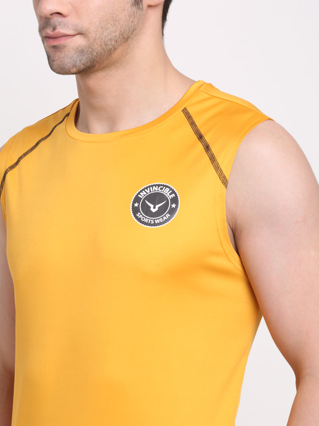 Invincible Men's Sleeveless Tee With Detail