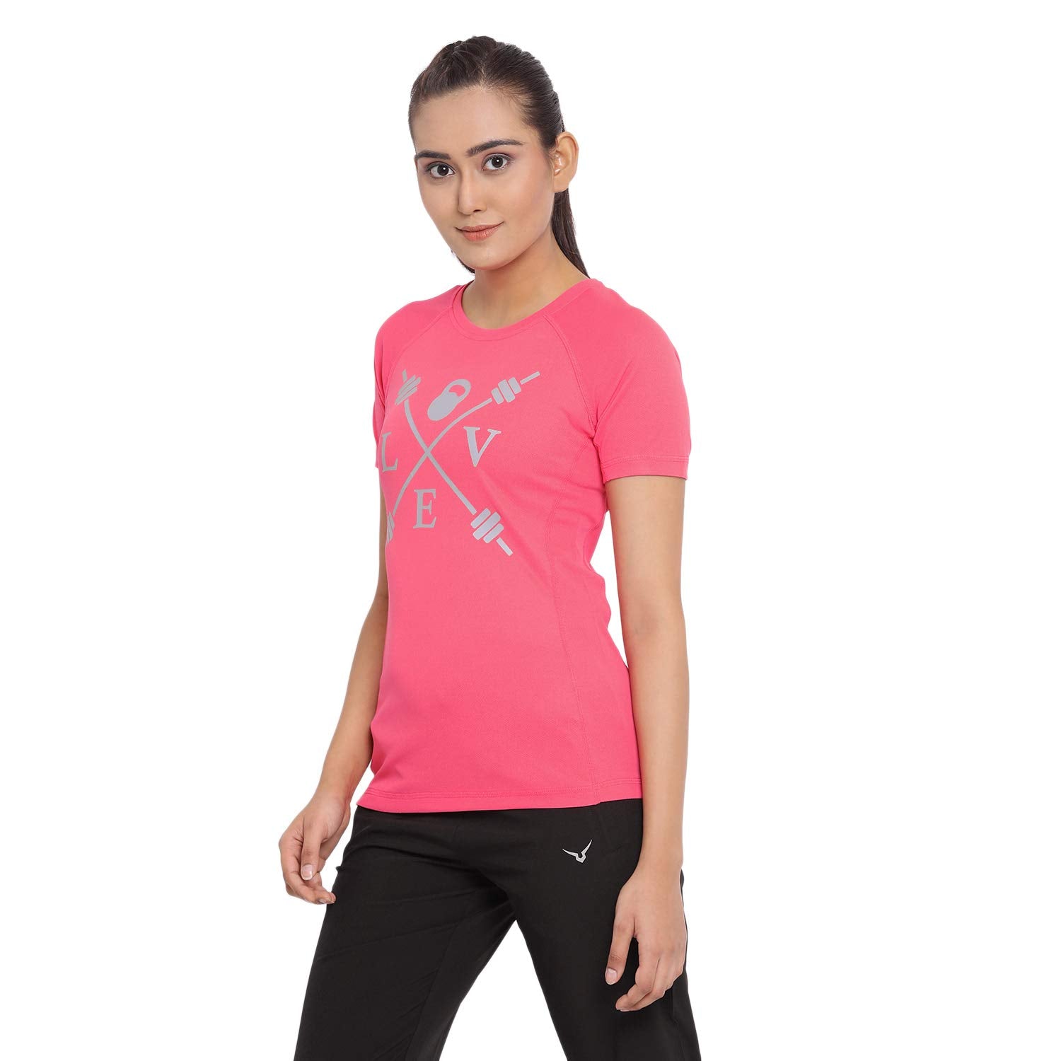 Invincible Women’s Gym Love Round Neck Workout T-Shirt