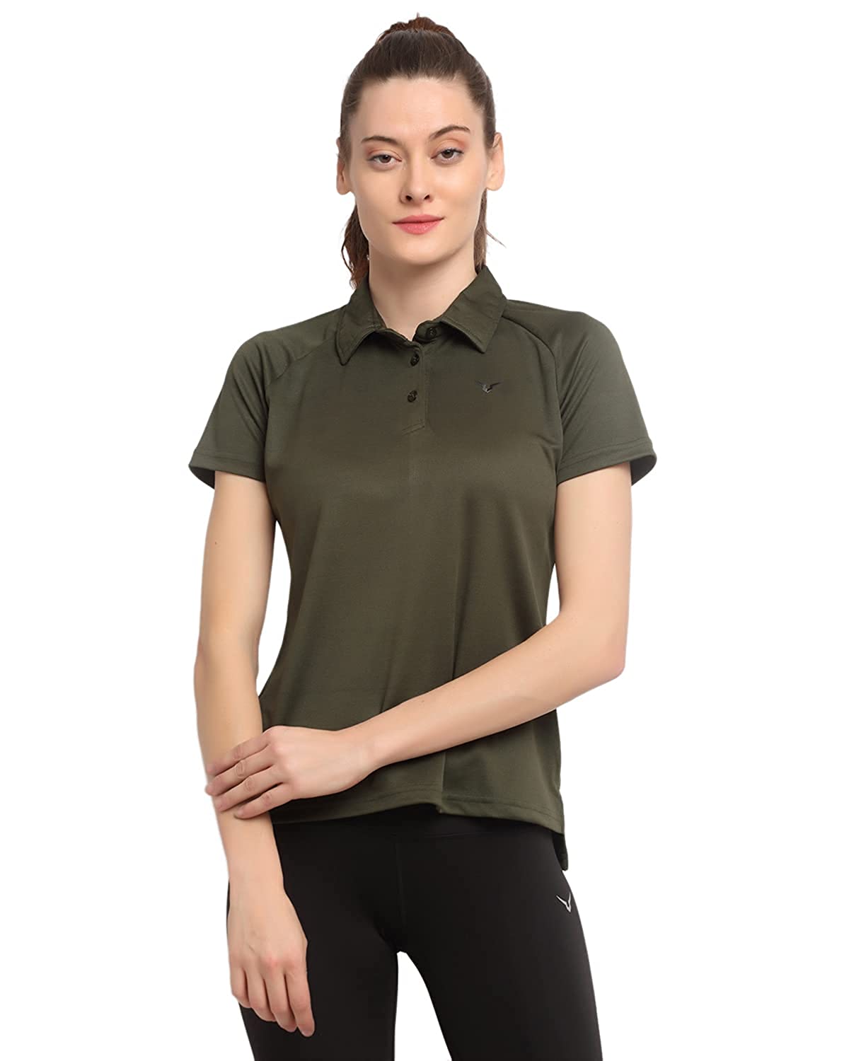 Olive green polo hotsell shirt womens