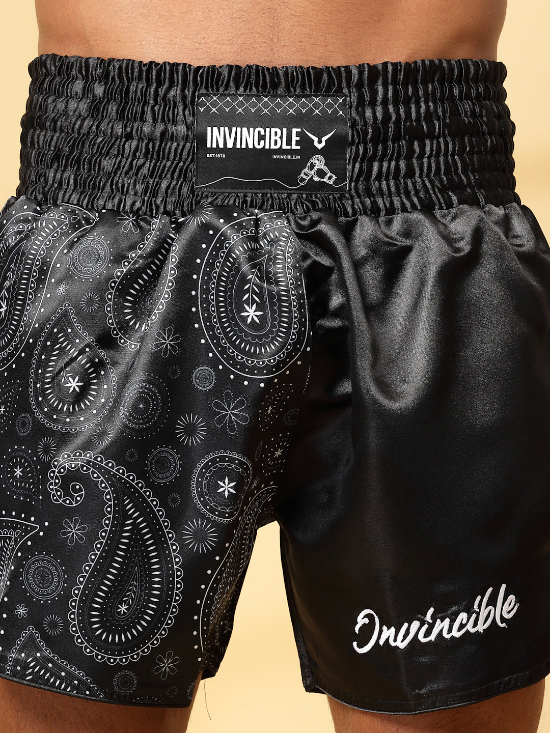 Invincible Buta Paisley Print Muay Thai Shorts