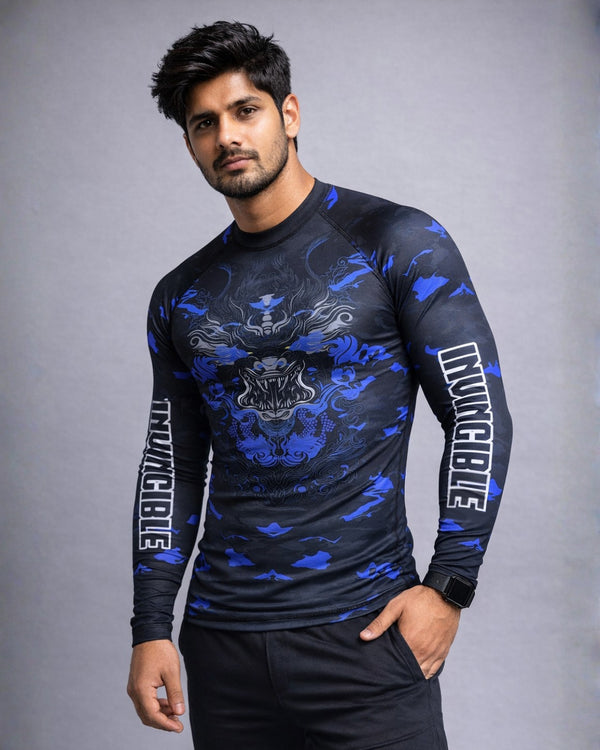Invincible Men's Full Sleeves Dragon Rash Guard Hover