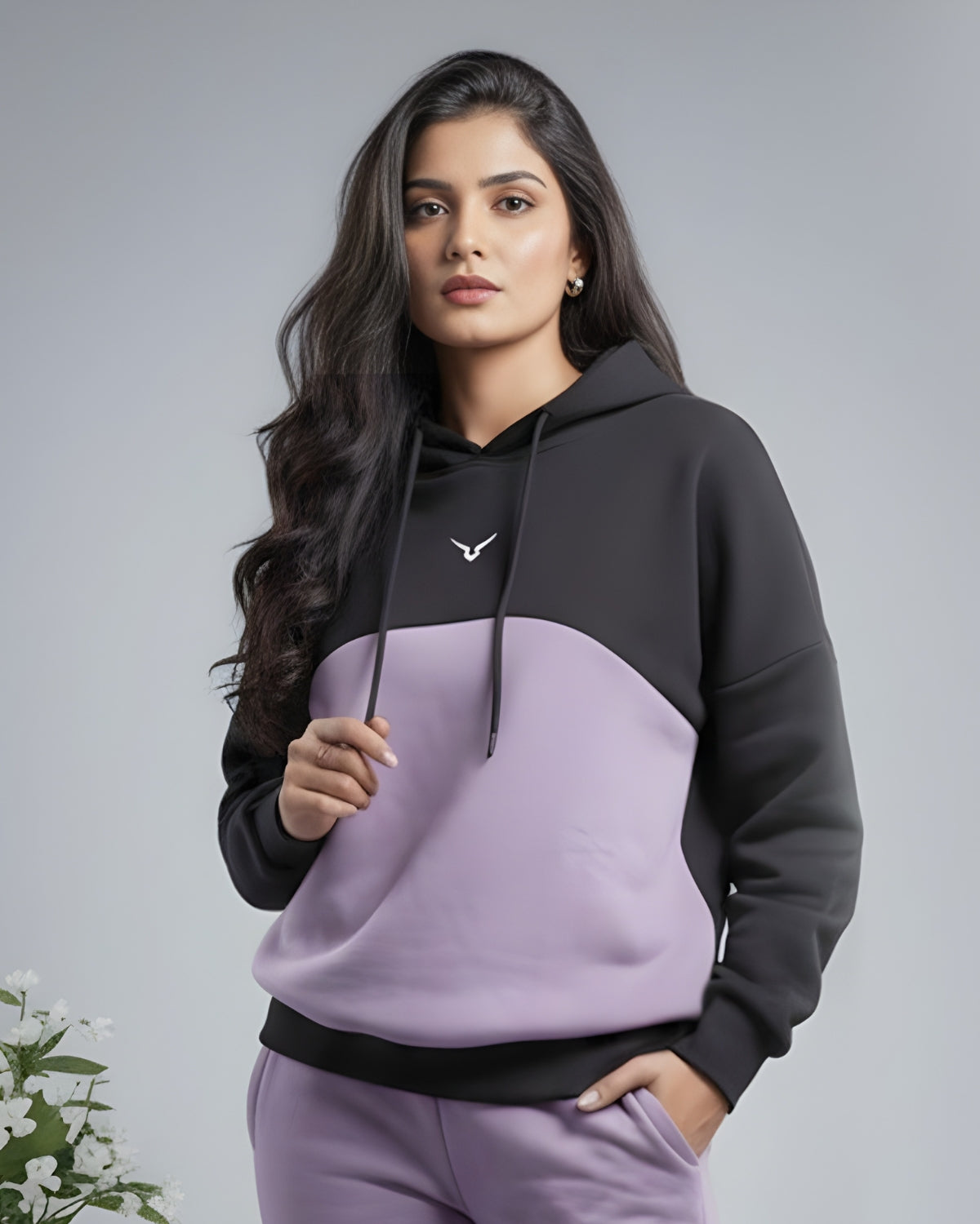 Invincible Women's Color Block Fleece Hoody