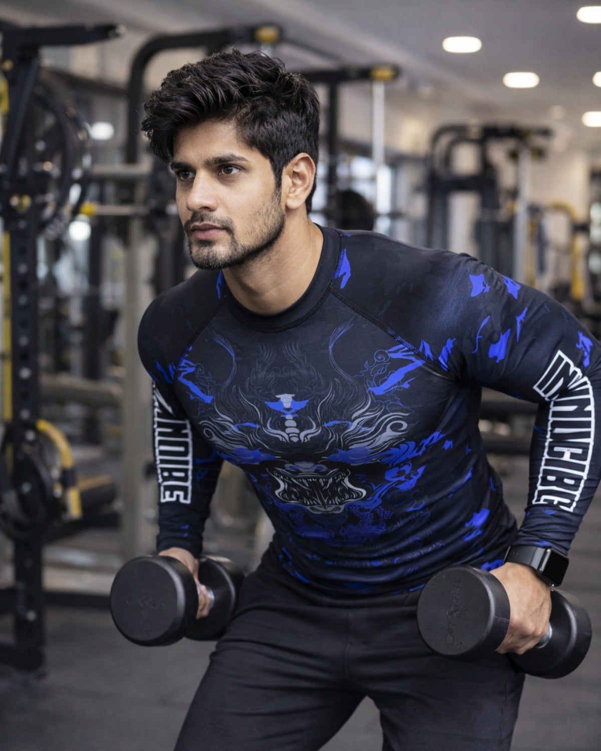 Invincible Men's Full Sleeves Dragon Rash Guard