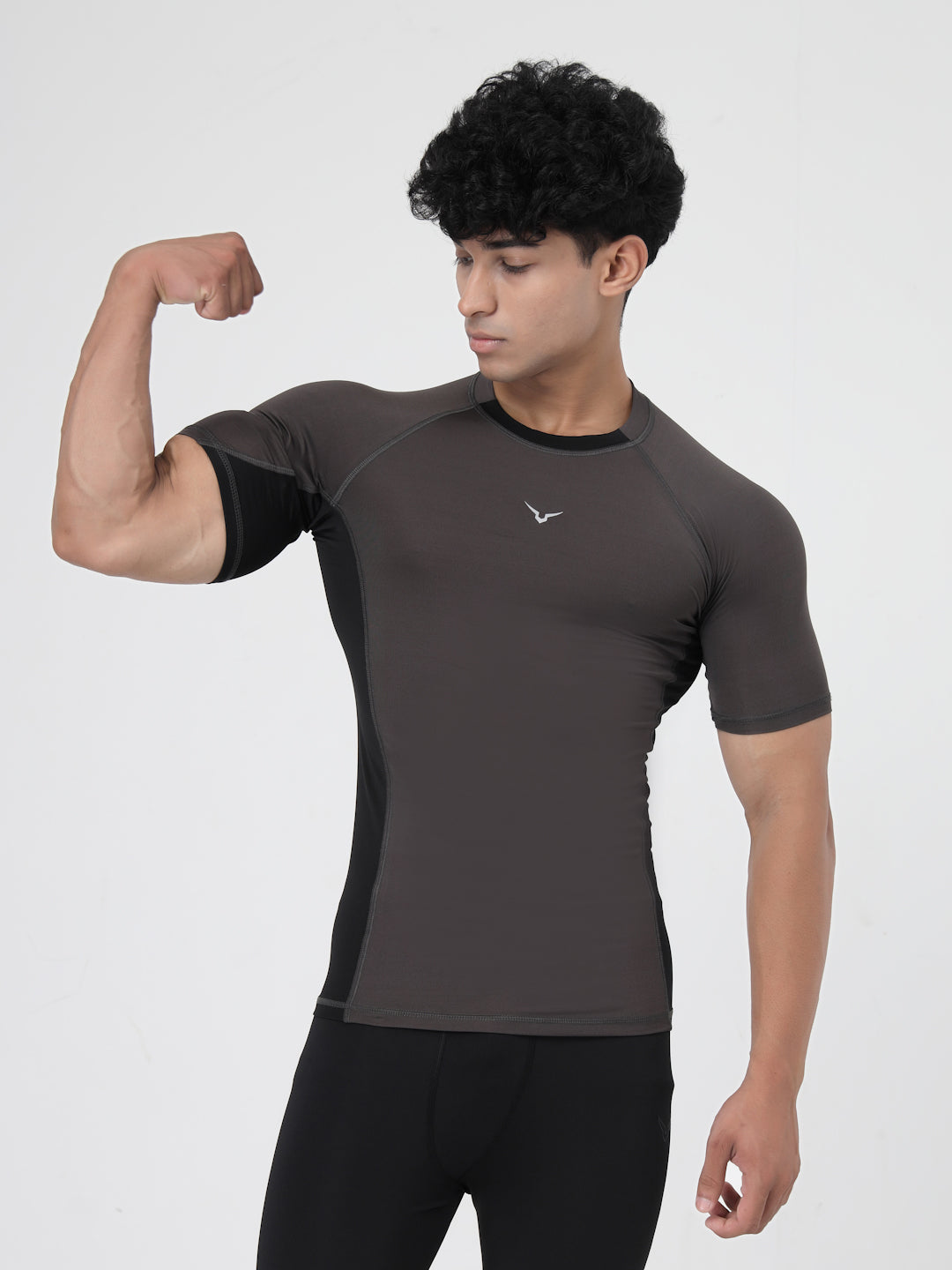 Invincible Men's Color Block Base Layer Compression Tee