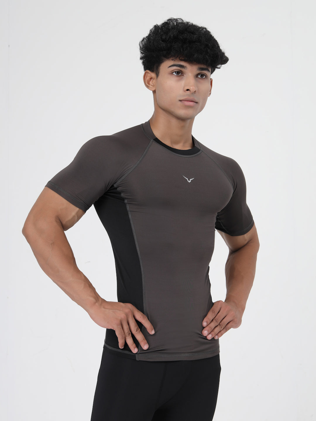 Invincible Men's Color Block Base Layer Compression Tee