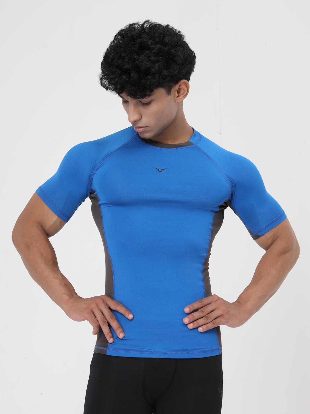 Invincible Men's Color Block Base Layer Compression Tee
