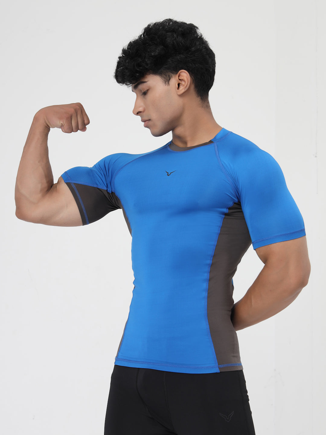 Invincible Men's Color Block Base Layer Compression Tee