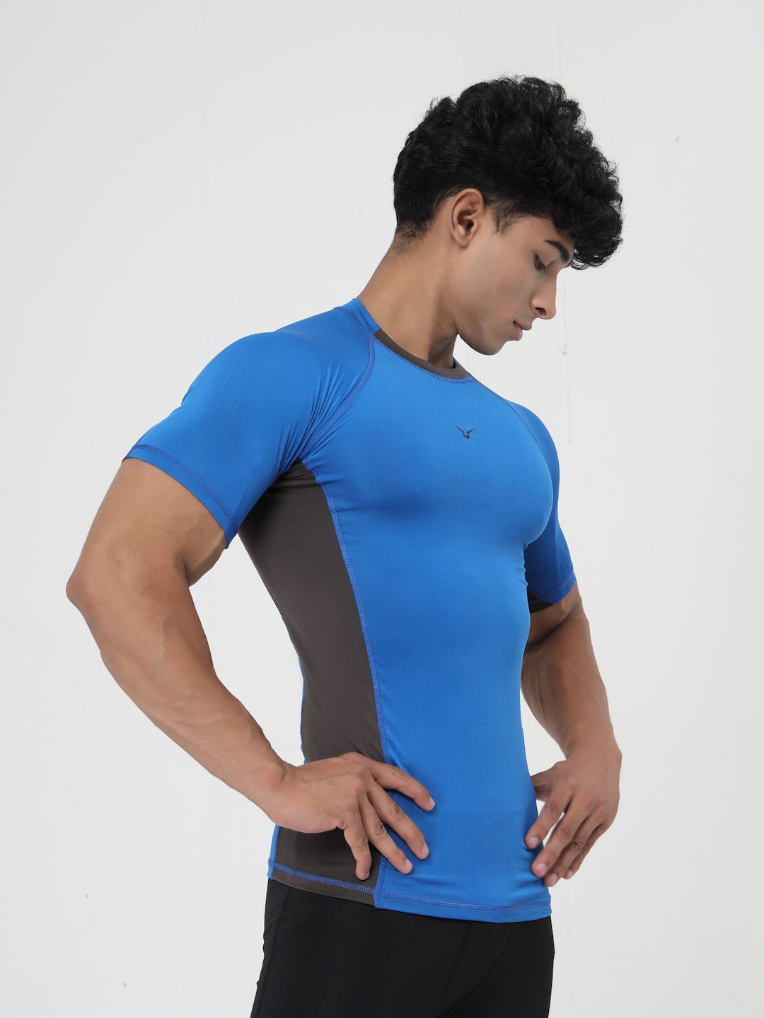 Invincible Men's Color Block Base Layer Compression Tee