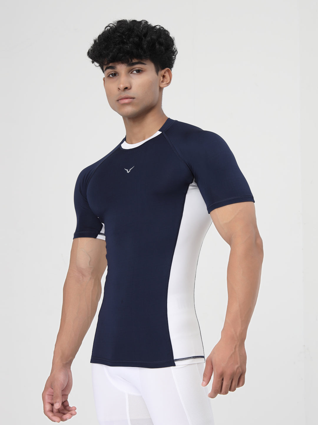 Invincible Men's Color Block Base Layer Compression Tee