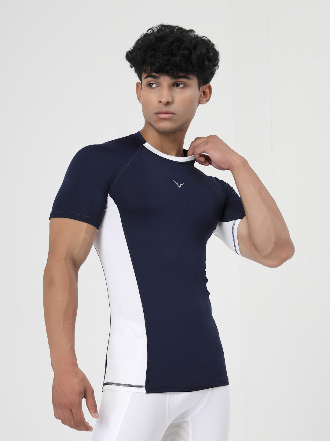 Invincible Men's Color Block Base Layer Compression Tee