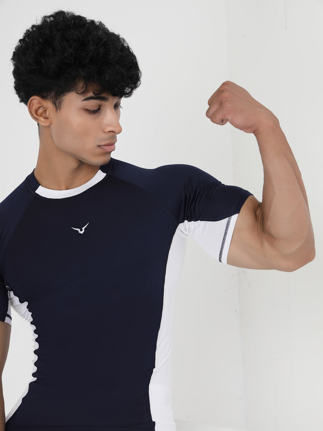 Invincible Men's Color Block Base Layer Compression Tee