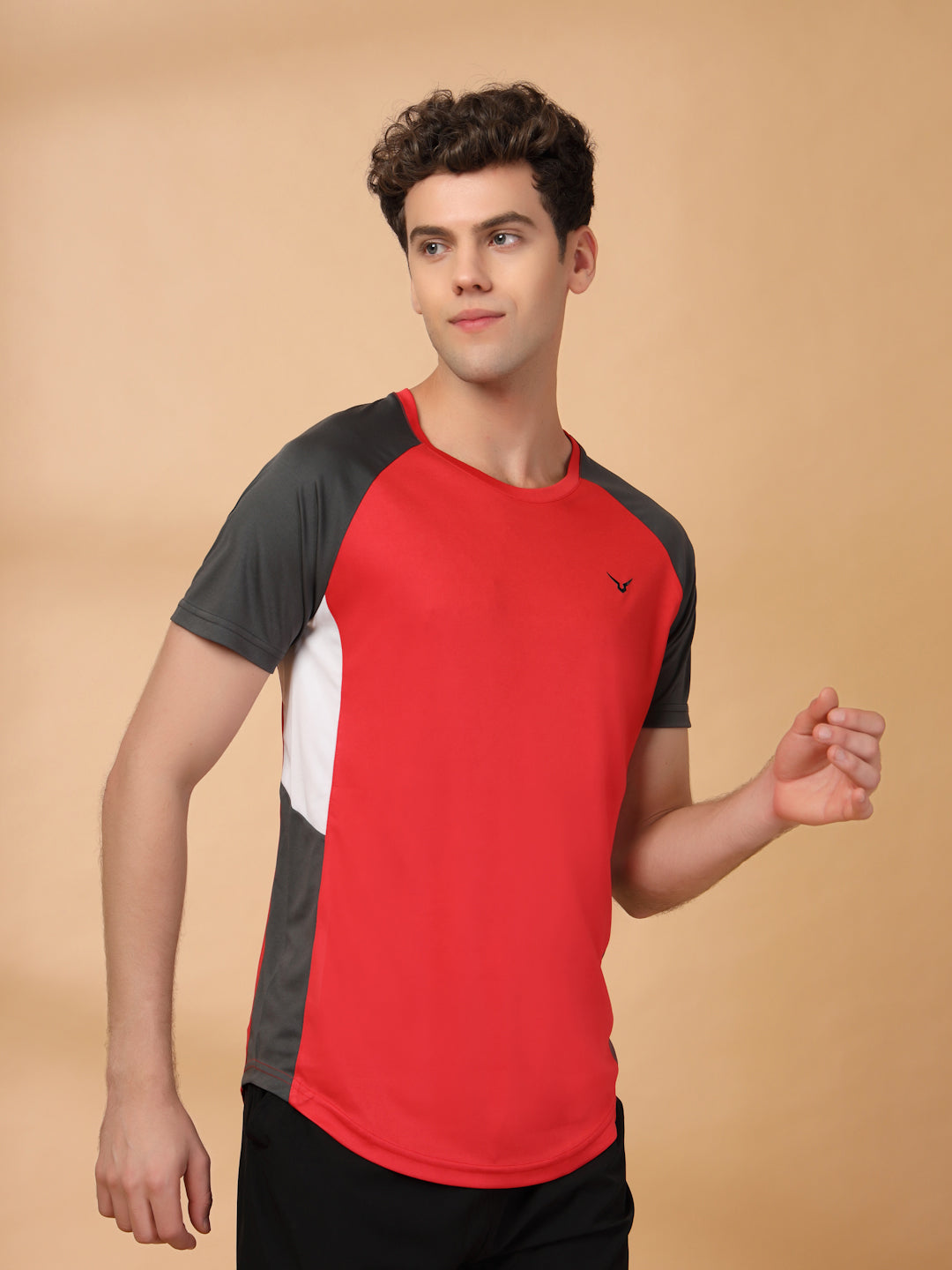 Invincible Men's Color Block Round Neck Tee