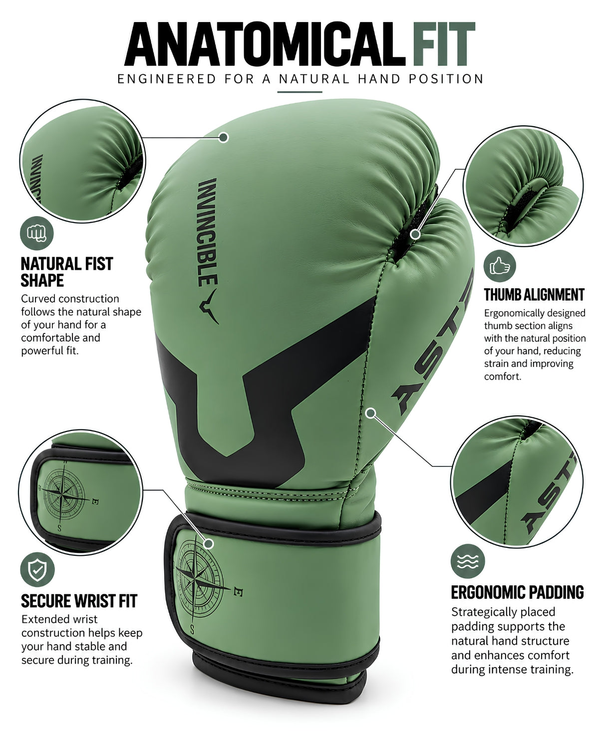 Invincible Āśtra Hook & Loop Training Gloves