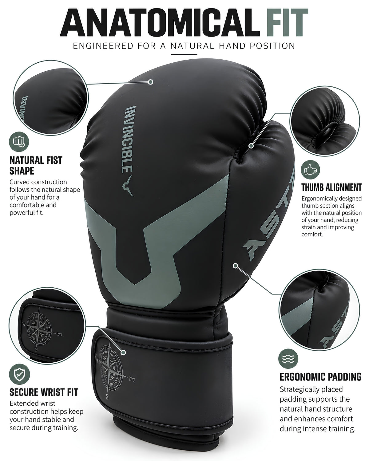 Invincible Āśtra Hook & Loop Training Gloves