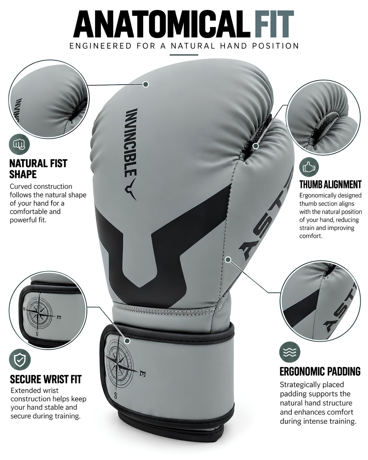 Invincible Āśtra Hook & Loop Training Gloves