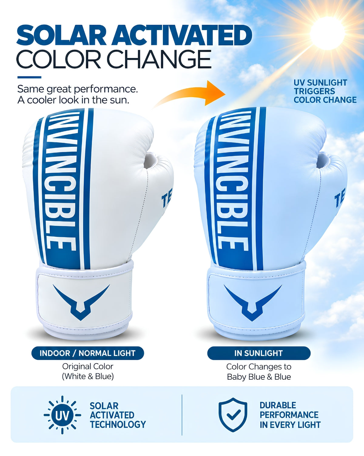 Invincible Solar Activated Tejas Training Boxing Gloves