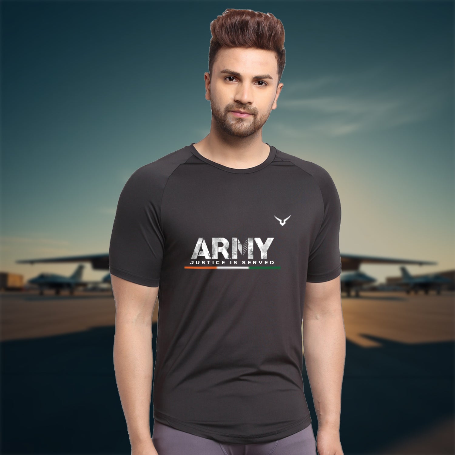 Invincible Men's Training T-Shirt Inspired by Armed Forces