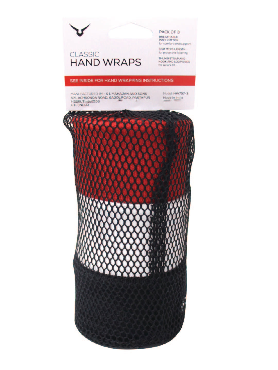 Invincible Classic Hand Wraps Pack of 3