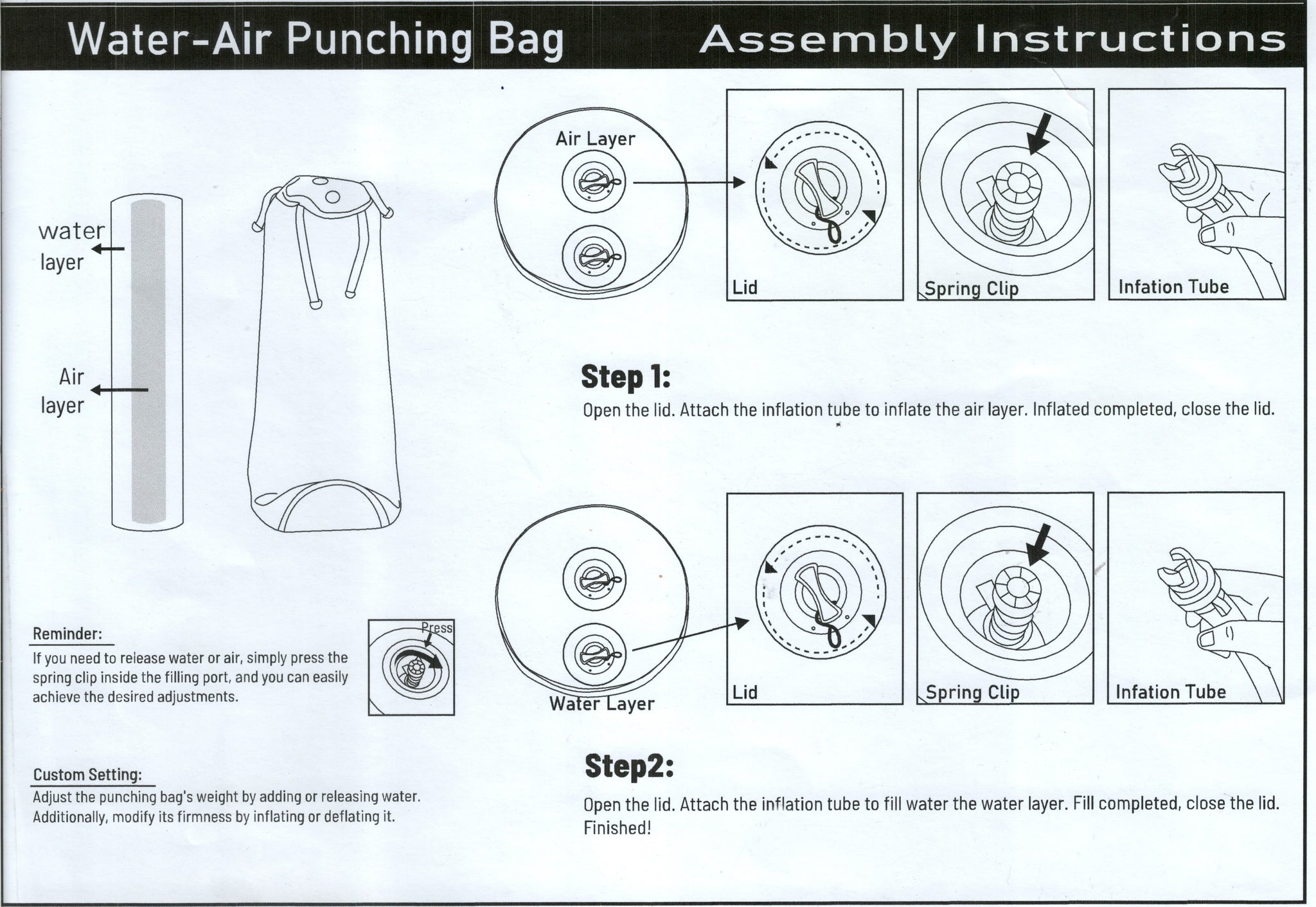 Invincible Classic Aqua Air Punching Bag