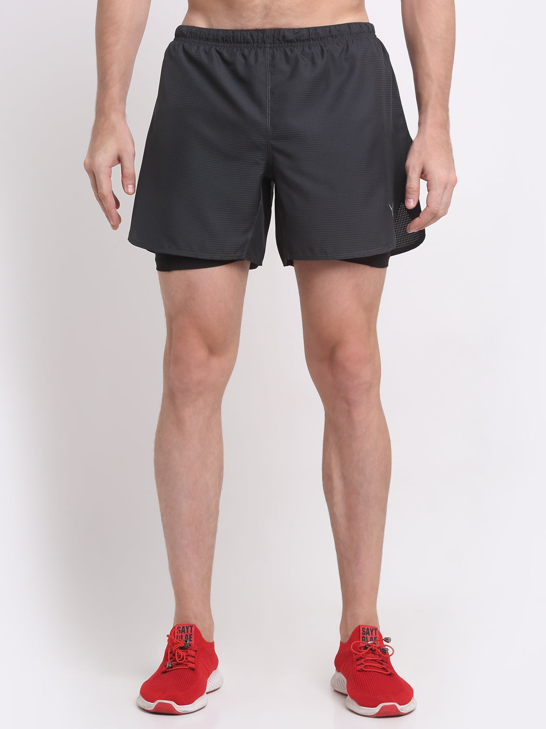 Invincible Men's Double Layered Long Distance Running Shorts