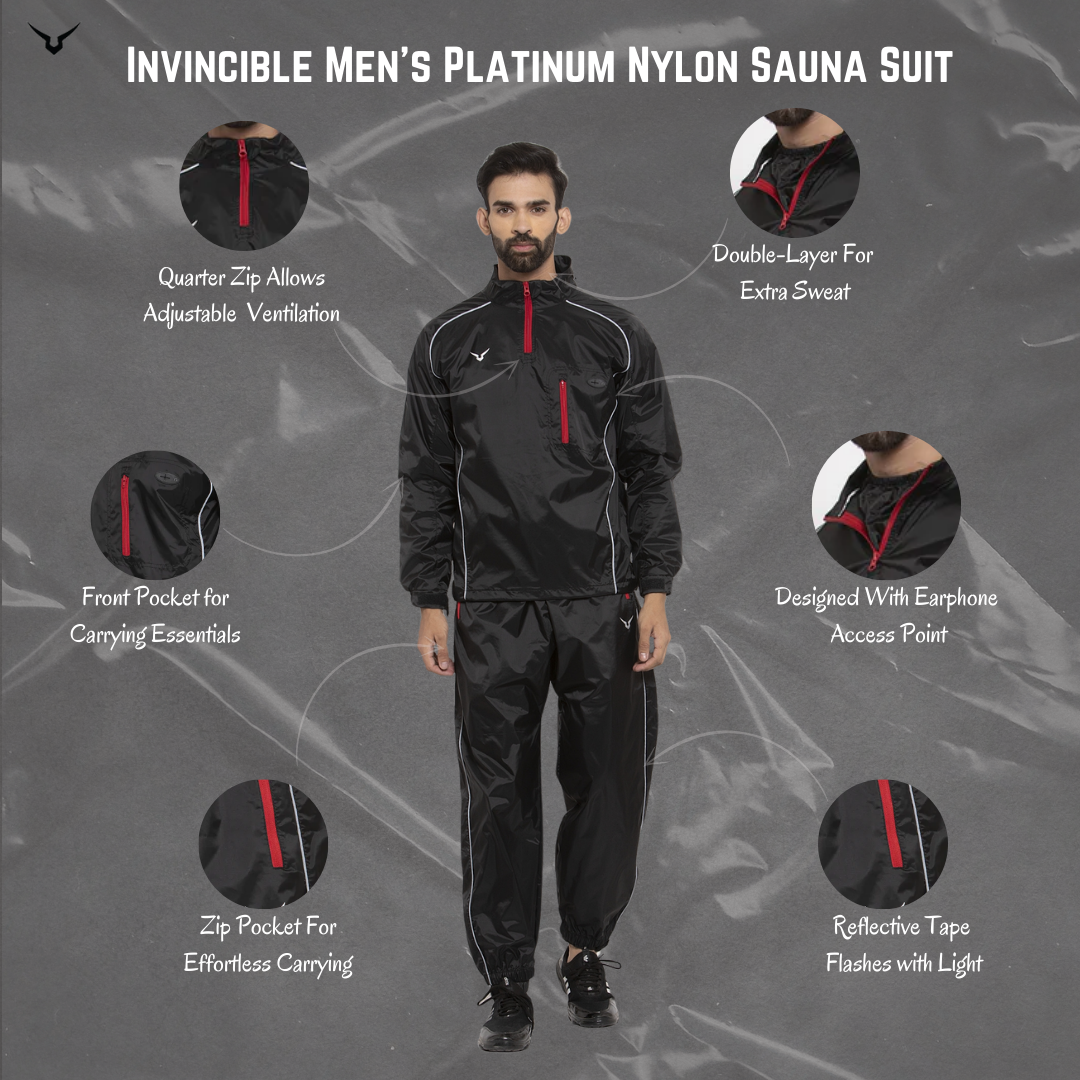 Invincible Men's Platinum Nylon Sauna Suit