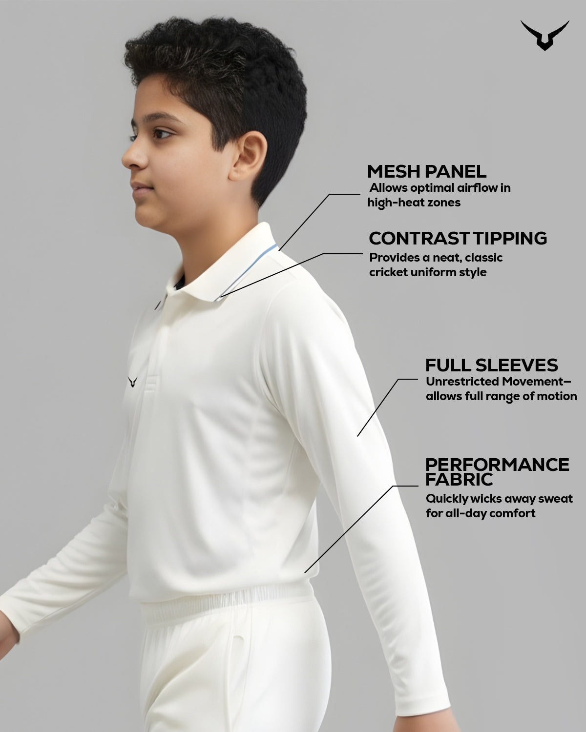 Invincible Kid's Elite Cricket Full Sleeve Tee
