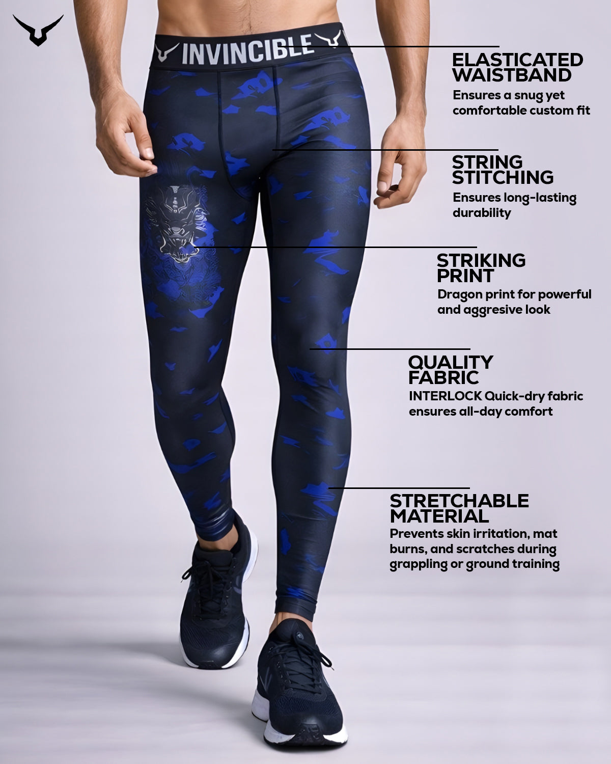 Invincible Men's Dragon Tight Leggings