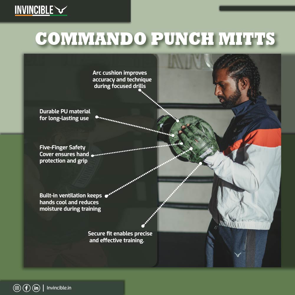 Invincible Commando Punch Mitts, Focus Pad Boxing