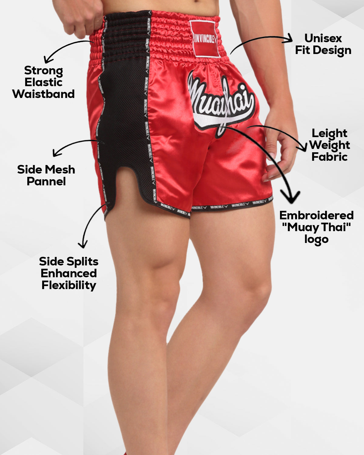 Invincible Unisex Muay Thai Boxing Shorts