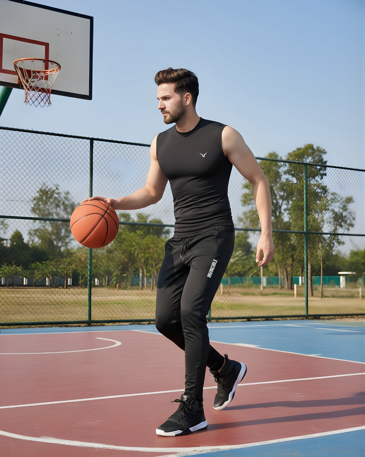 Invincible Men’s Compress Base Layer Sleeve Less Tee