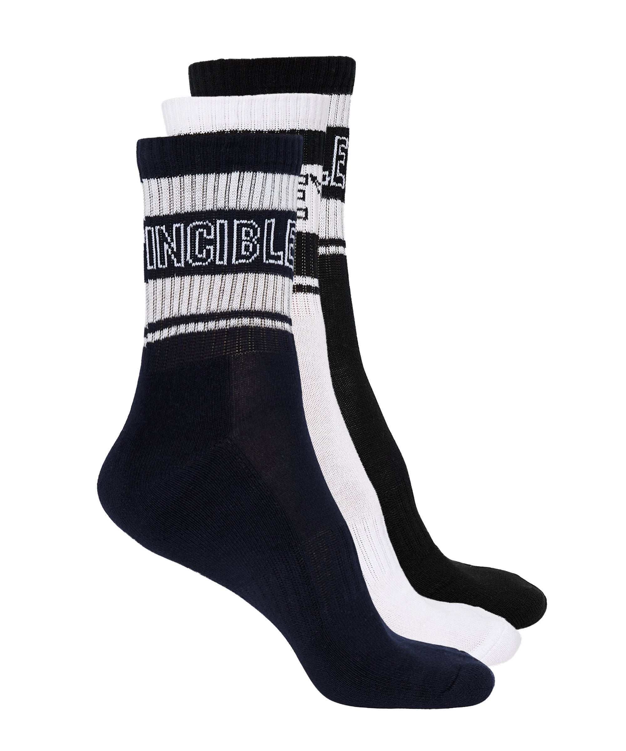 Invincible Set of 3 MID Length Socks