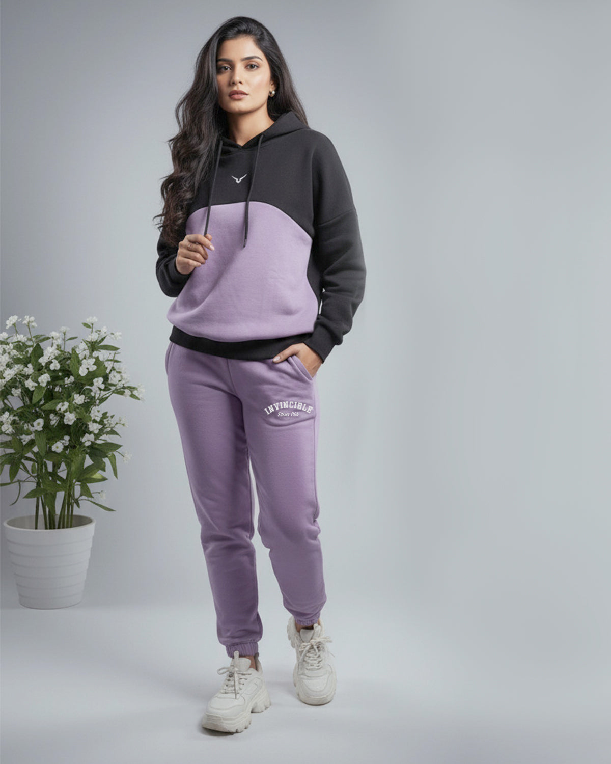 Invincible Women's Color Block Fleece Hoody