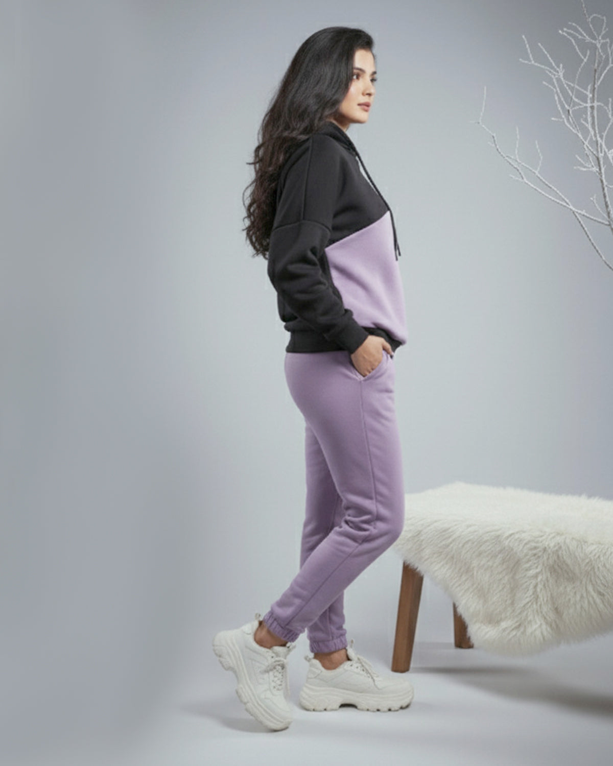 Invincible Women's Color Block Fleece Hoody