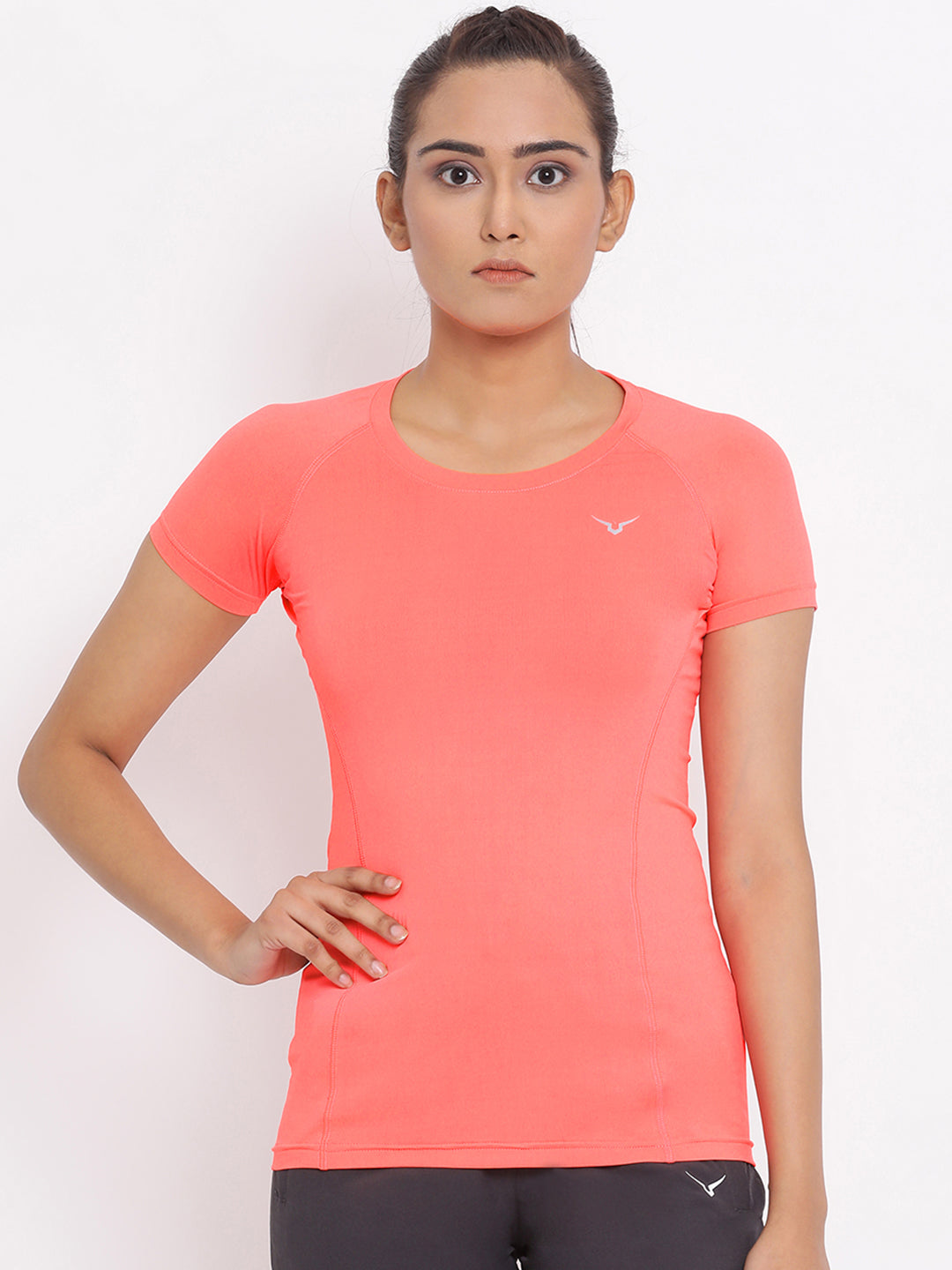 Invincible Women’s Stretch Round Neck Solid Tee