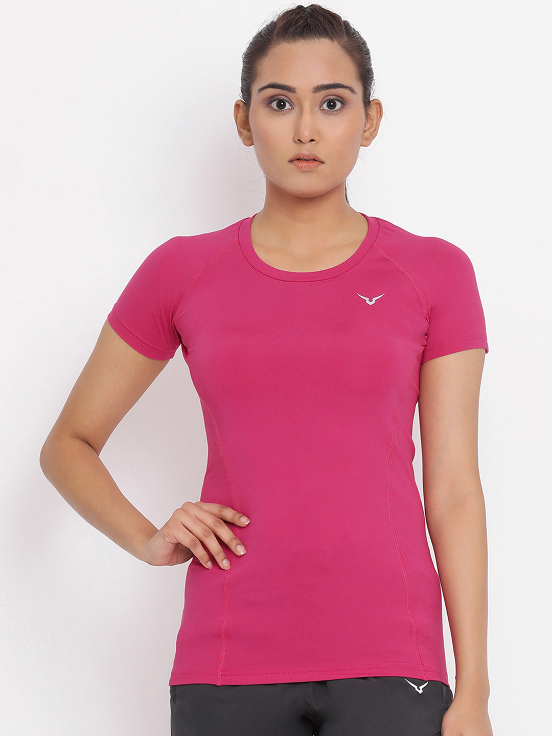 Invincible Women’s Stretch Round Neck Solid Tee