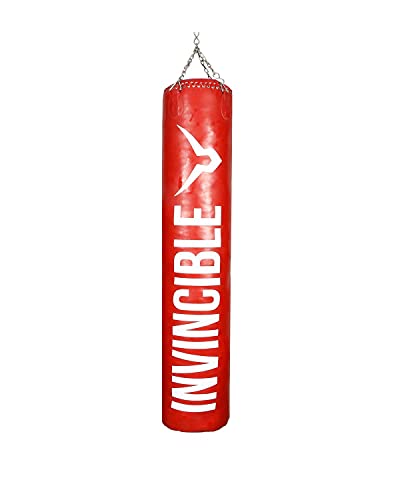 Invincible Classic Vinyl Never Tear Unfilled Boxing Bag with Hanging Chain