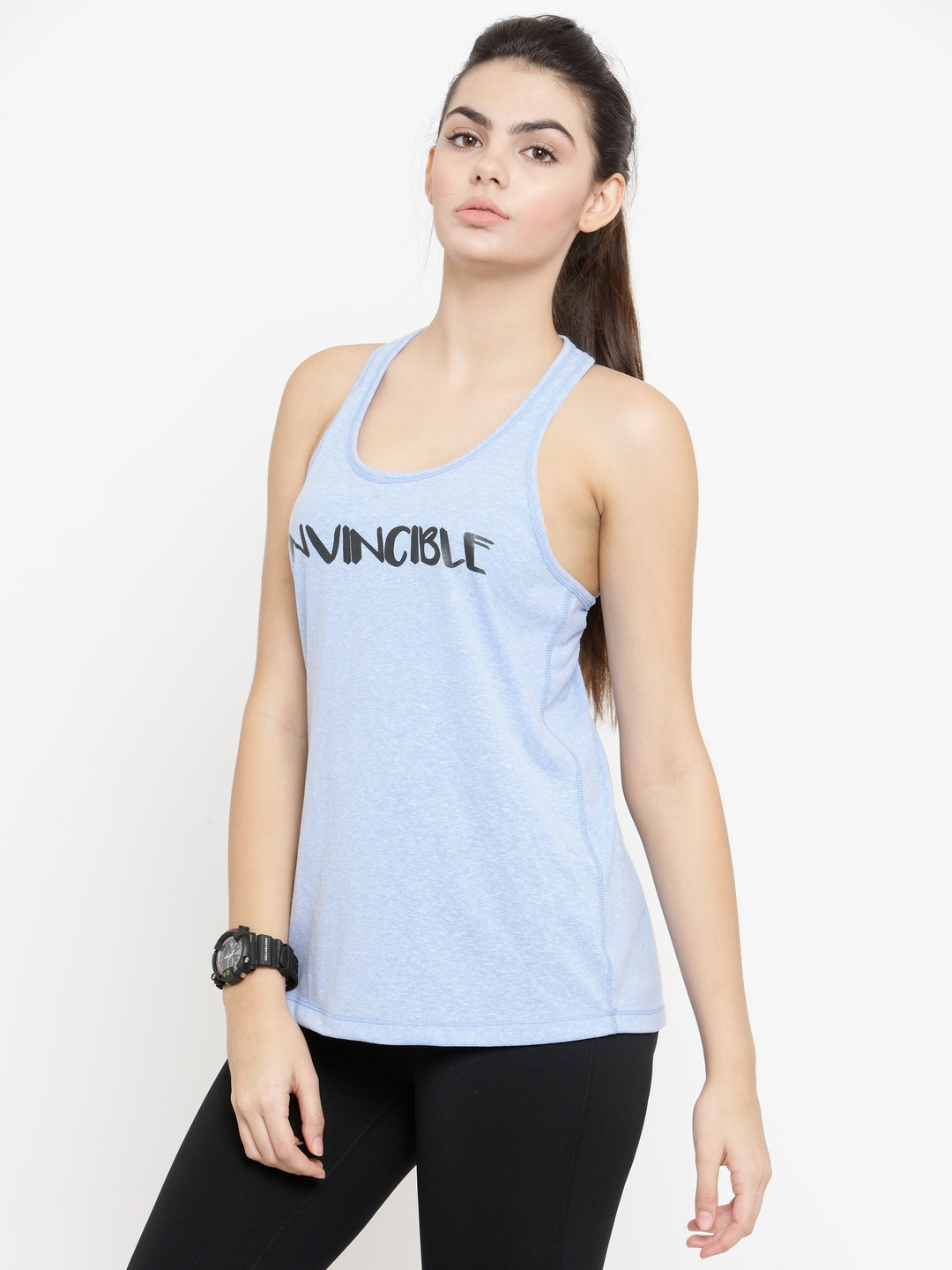Invincible Women’s Athleisure Slogan Workout Tank Top