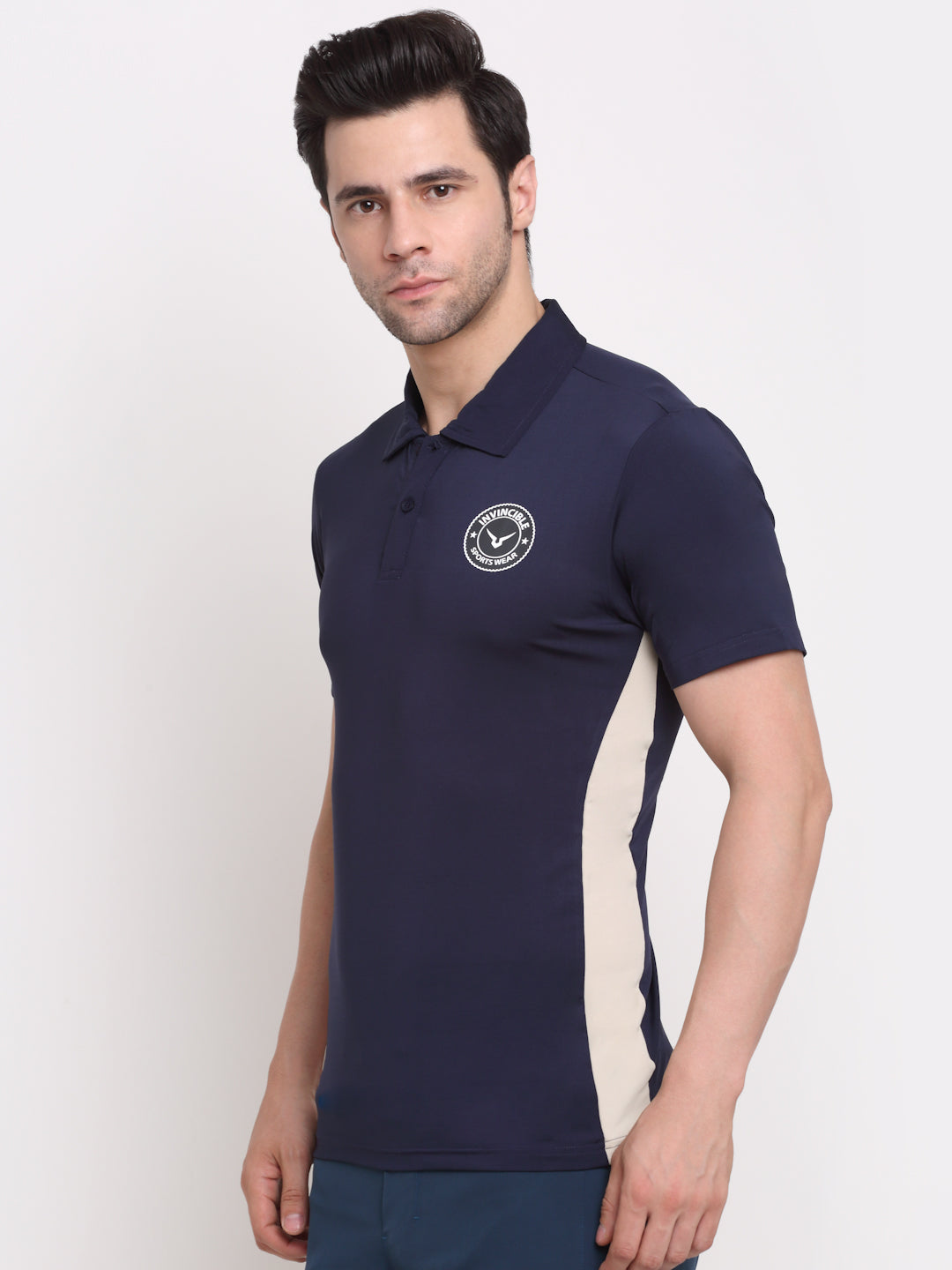 Invincible Men’s Color Block Polo With Side Panel