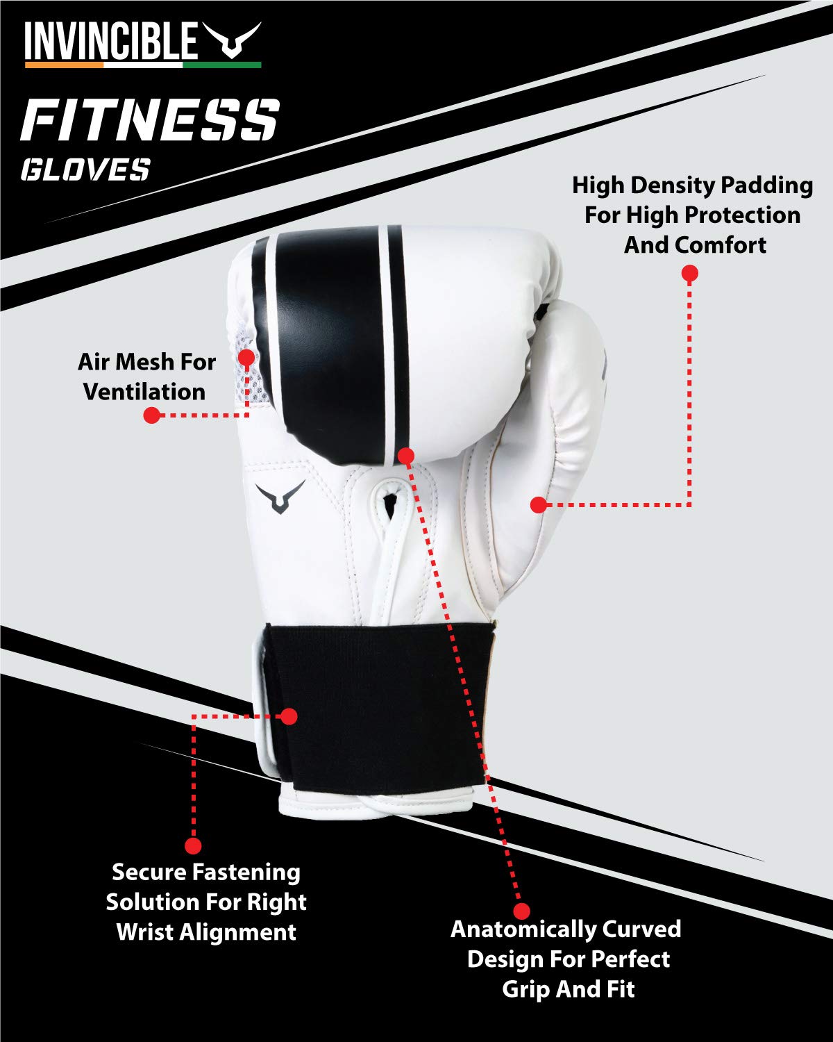 Invincible Tejas Fitness Training Synthetic Leather Boxing Gloves