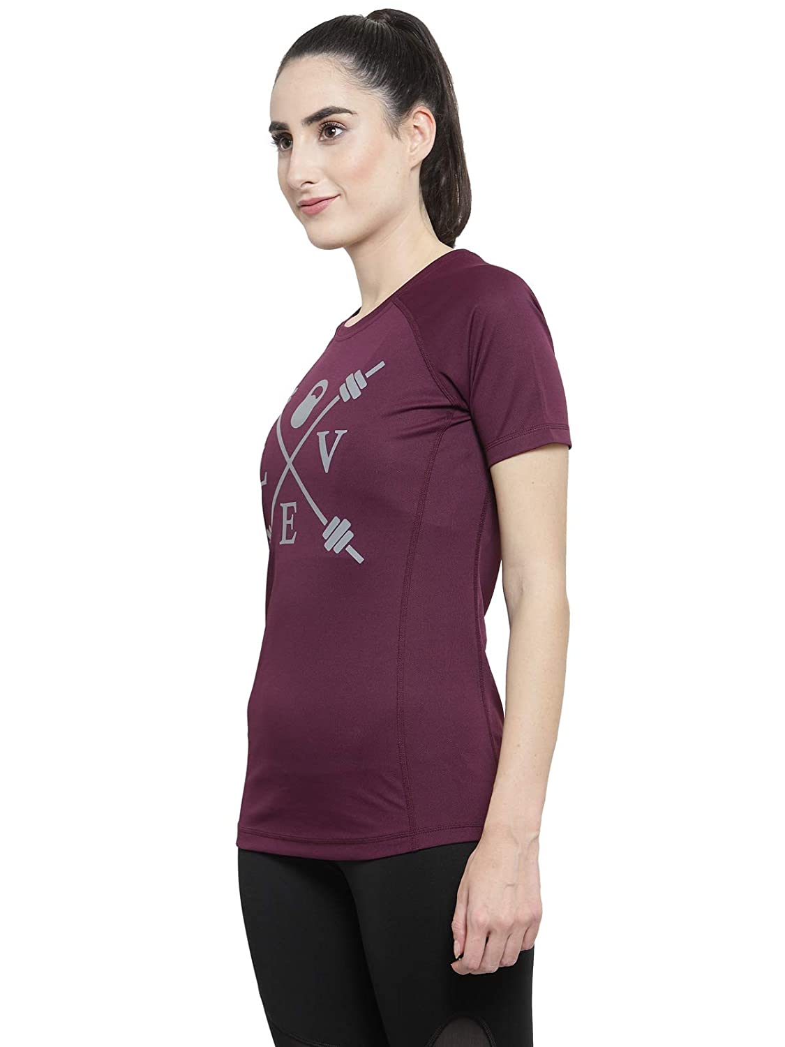 Invincible Women’s Gym Love Round Neck Workout T-Shirt