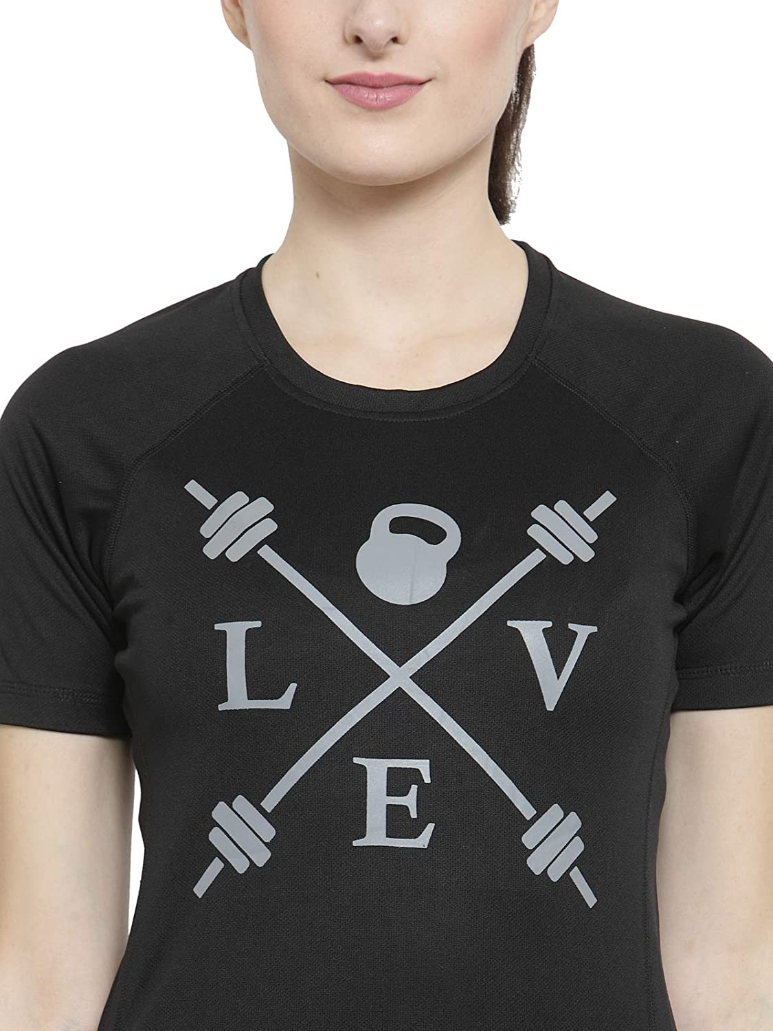 Invincible Women’s Gym Love Round Neck Workout T-Shirt