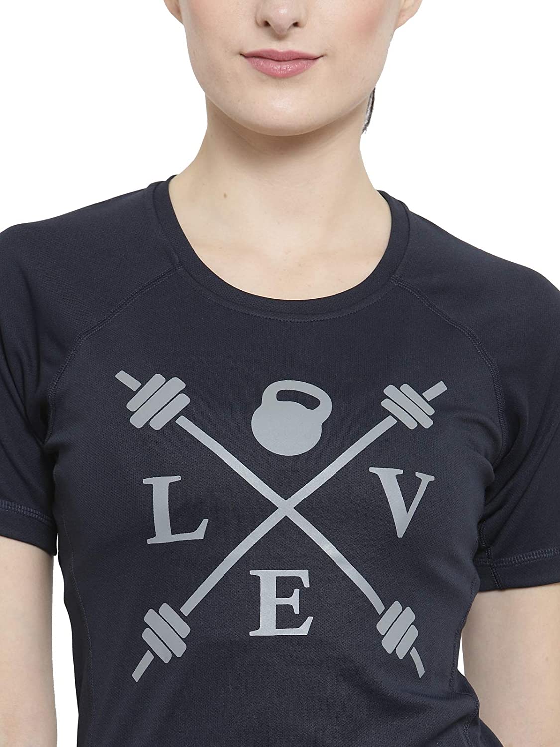 Invincible Women's Gym Love Round Neck Workout T-Shirt