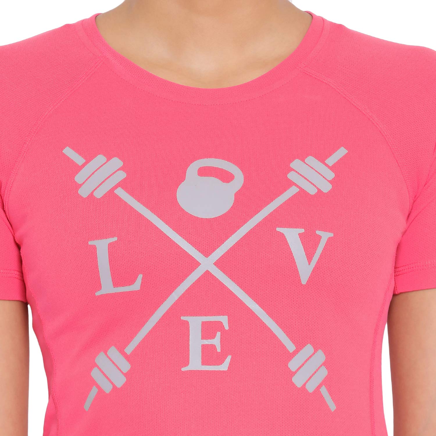 Invincible Women’s Gym Love Round Neck Workout T-Shirt